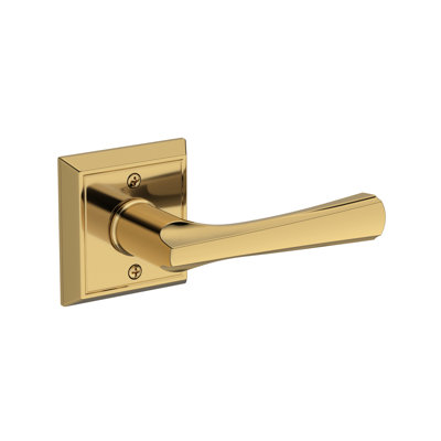 Wyndcliff Passage Lever with Chamfered Square Rose in Lifetime (PVD) Polished Brass