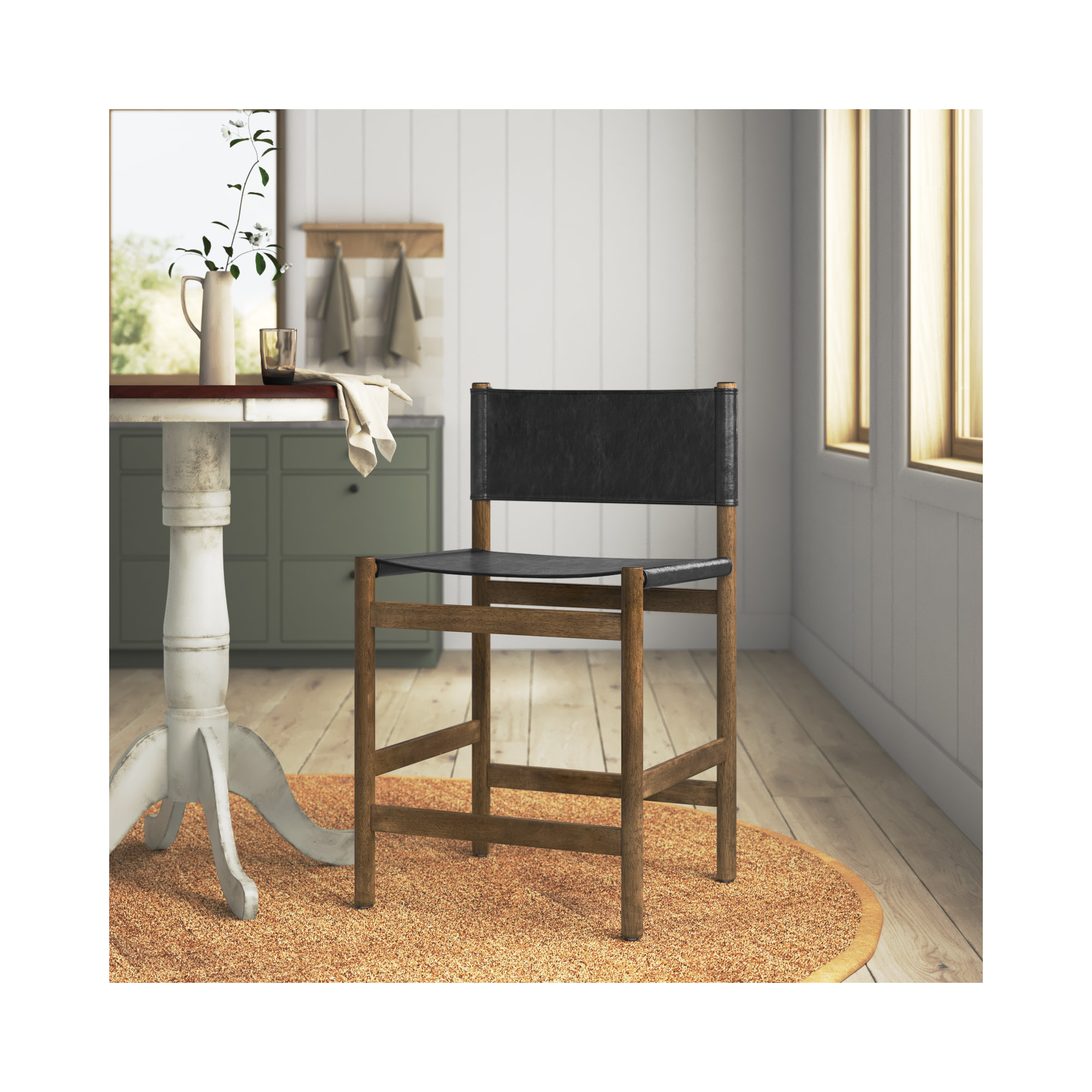 Matisse Counter & Bar Stool, Vintage Natural, Black, Bar Stool (30.5" Seat Height)