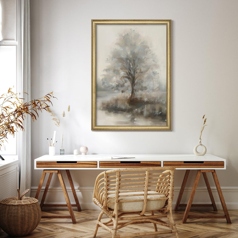 Décoration murale encadrée «Tranquil Tree in Soft Pastel Hues», Non