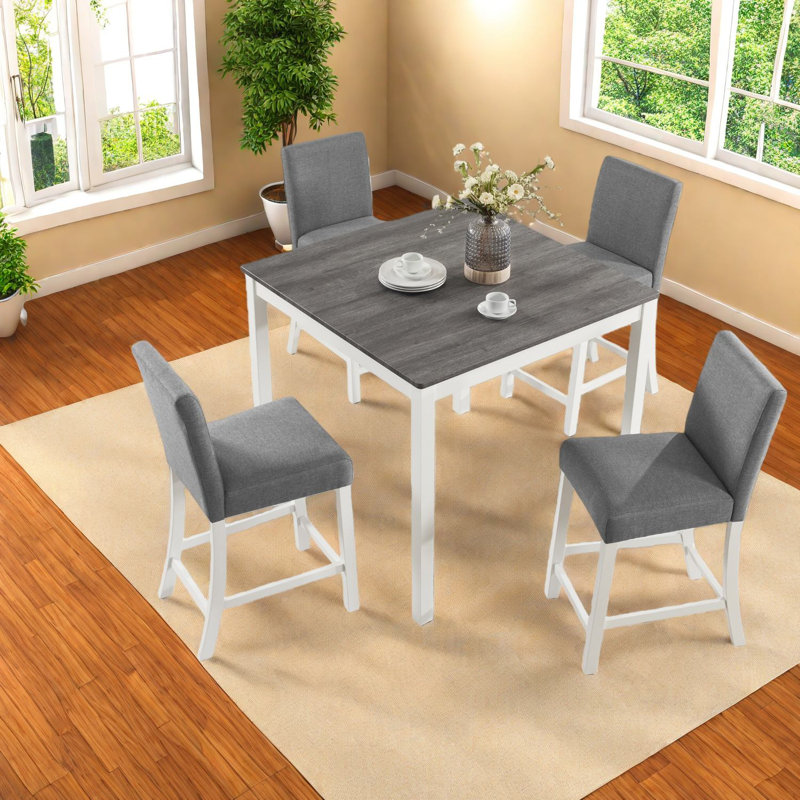 Ensemble de table de salle à manger moderne en bois avec chaises, compact et élégant pour la cuisine