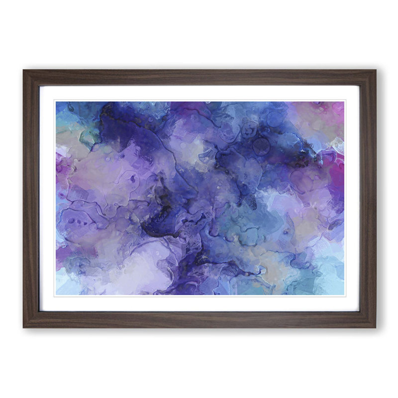 Midnight Joy in Abstract - Picture Frame Painting Print, Walnut Framed, 36cm H x 48cm W x 2cm D