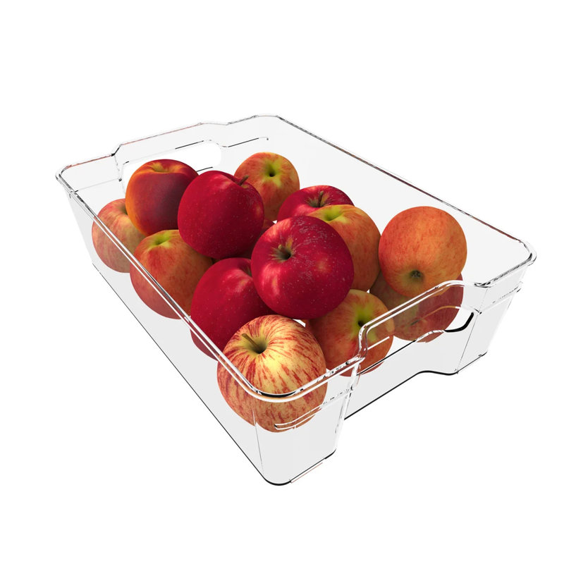 Clear Freezer Storage Organizer Bins, Set of 4, Stackable Refrigerator Containers