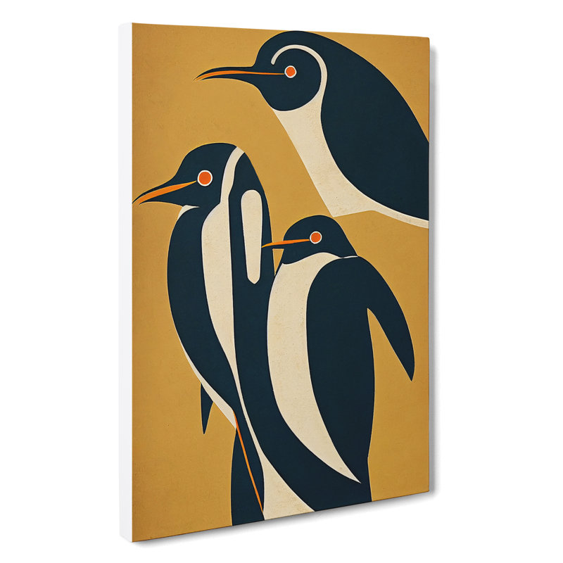 Abstract Penguins - Wrapped Canvas, 50cm H x 35cm W x 3cm D