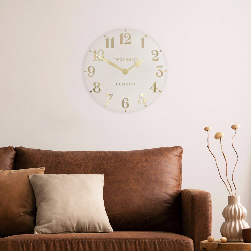 Metal Wall Clock, 51 cm H x 51 cm W x 4.4 cm D, White