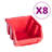 vidaXL 39 Piece Storage Bin Kit with Wall Panels Red and Black