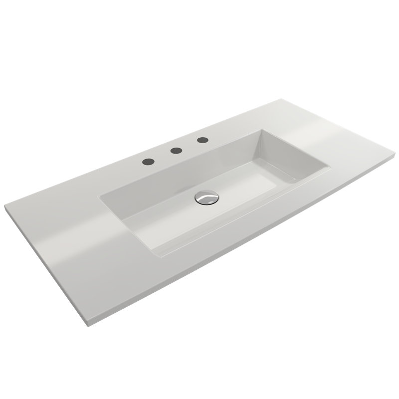 Ravenna Bathroom Sink, White, Single-Hole