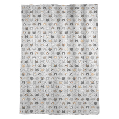 Rideau simple avec passe-tringle pour fenêtre pour chat kitty Avicia