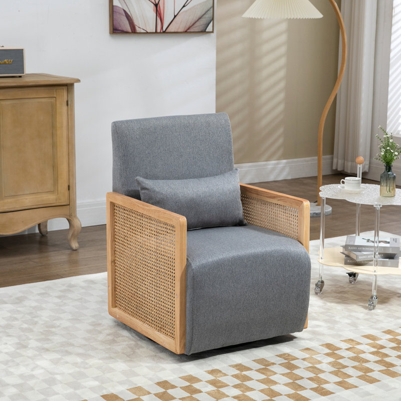 Fauteuil pivotant de 24,02 po Crestone, Lin gris