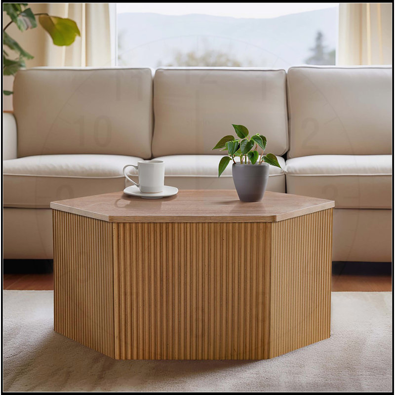 Table basse cannelée