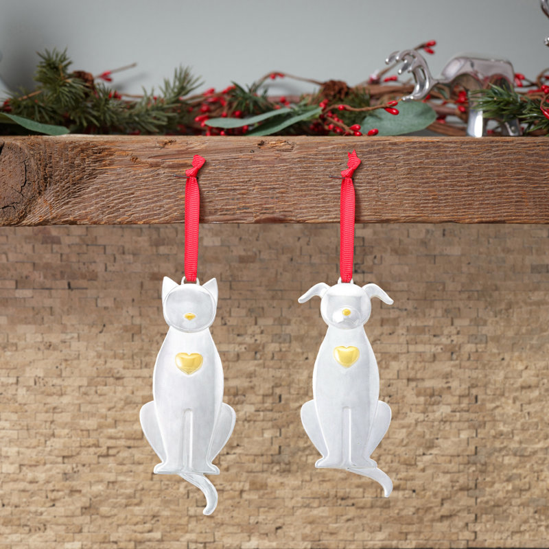 Holiday 4'' Metal Animals Hanging Figurine Ornament