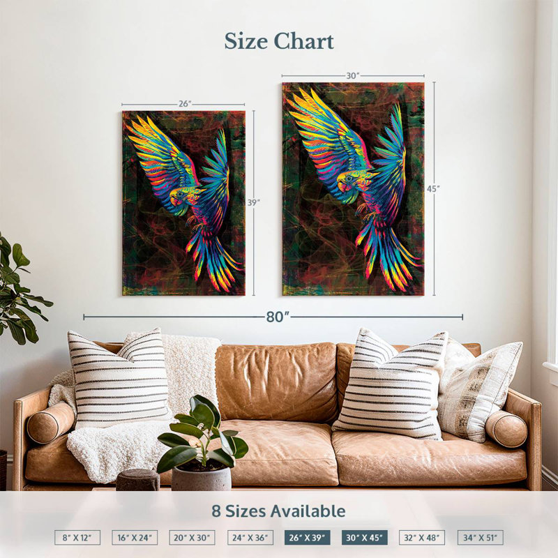 Brampt Colorful Amazon Parrot, 39" H x 26" W