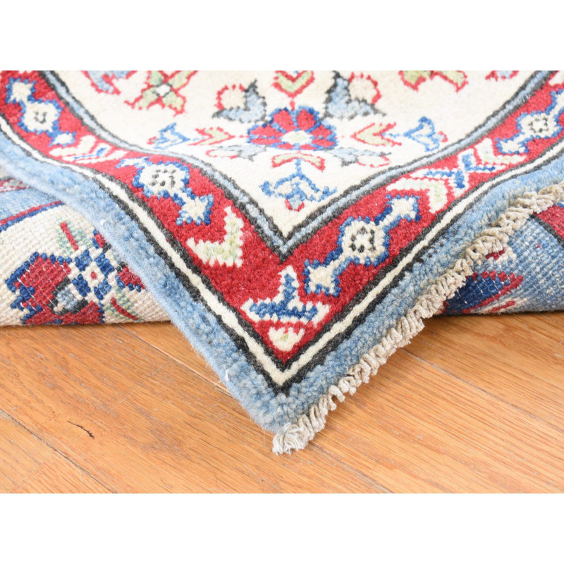 Tapis de couloir très large et long en laine noué à la main 5 pi 3 po x 19 pi 9 po bleu Kazak 12D511D6C0B44FC8B0BCFD1C6B3619A8