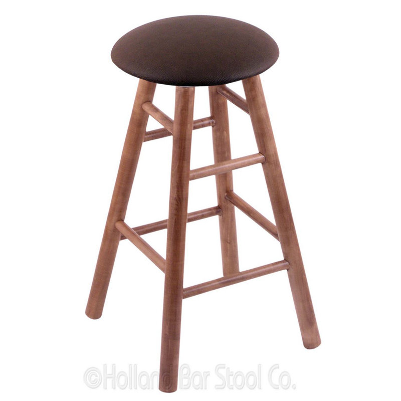 Tabouret de comptoir pivotant de 24 po, Érable moyen, Vinyle noir