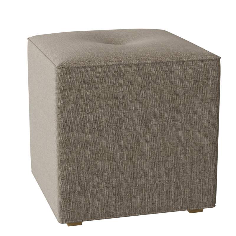 Irving 19" Wide Tufted Square Cube Ottoman, Tobacco, Linen (3152 72)