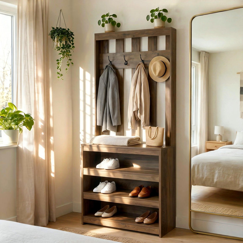 71" Tall Room Divider with Shelves