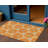 3' X 5' Orange And Blue Geometric Washable Indoor Outdoor Area Rug