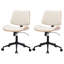 Armless Walnut Bentwood & Faux Leather Swivel Office Chair with Adjustable Height and Recline-82469156