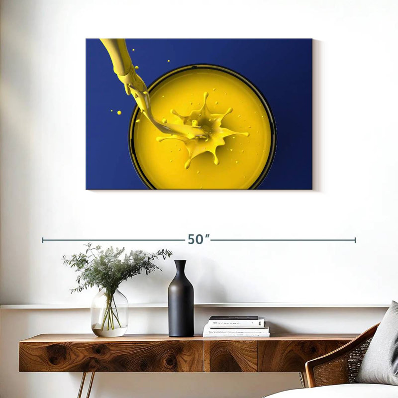 Senne Yellow Paint Splash, 24" H x 36" W