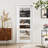 White Primed Solid Core 3-Panel Clear Slab Glass Door Suitable For Bathroom/Pantry-111605892