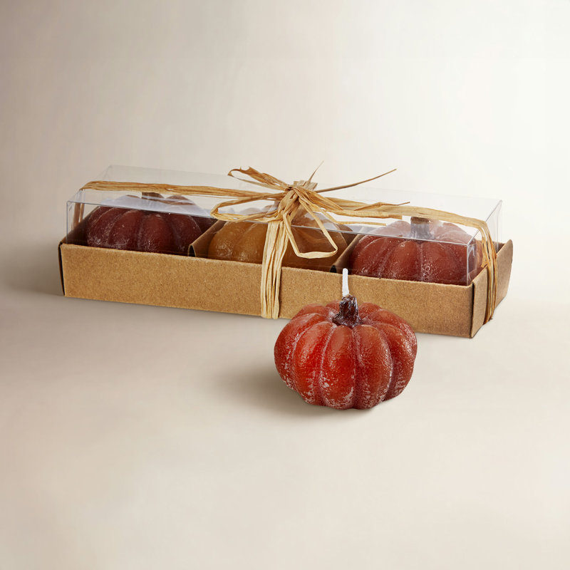 Pumpkin Tealight Candles S/3