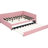 Upholstered Daybed With Trundle - Pink Linen Beat Full Sized Trundle, Linen, No Box Spring For An Attractive Bedroom-1846145958