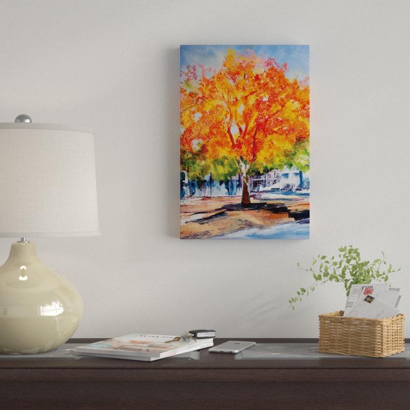 « automne feuillage », impression sur toile, H 18 po x l 12 po x P 1,5 po, Toile tendue, Pas de tapis