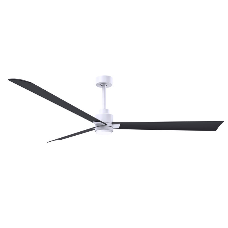 Ventilateur de plafond Alessandra, Noir mat, Blanc mat, 72"
