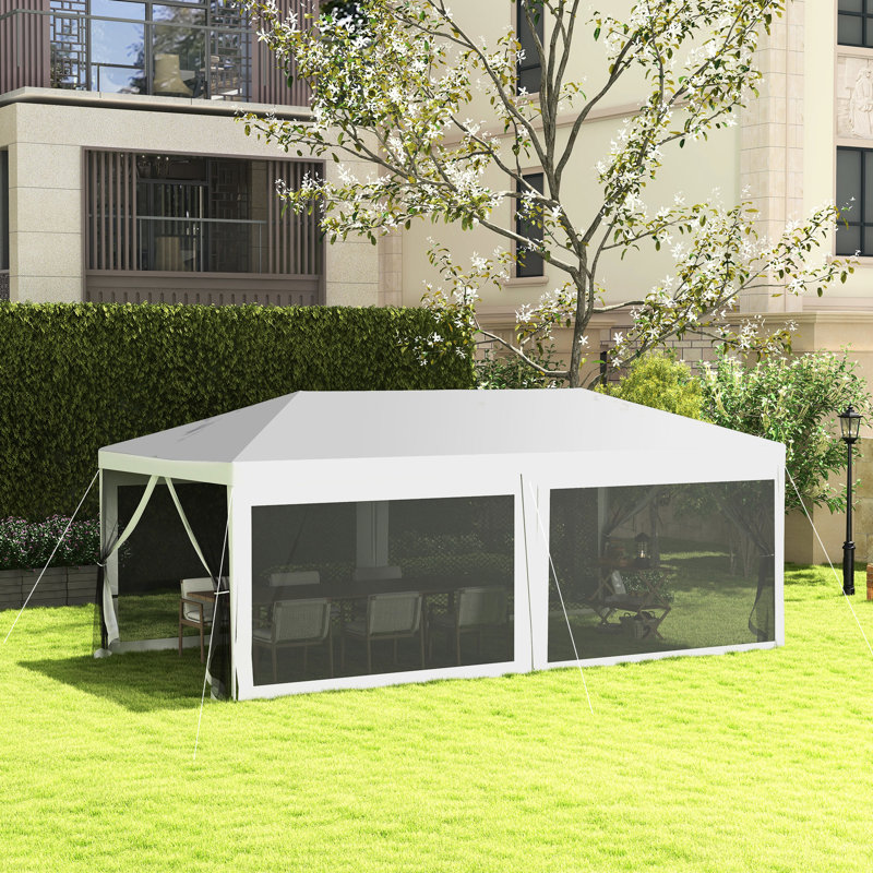 Party Canopy, Outdoor Wedding Gazebo, 6 Detachable Sidewalls, Protection Resistance Resistance, Steel Frame, White For Celebrations Tent, Shelter & Barrier,