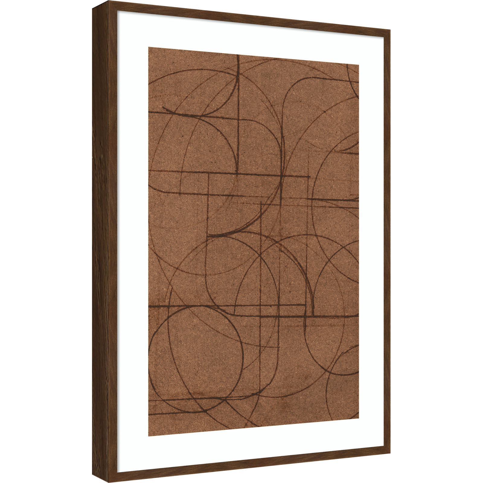 Curved 1 Print by Dan Hobday, 41" H x 29" W, Carlisle Brown Narrow Framed Print with Mat