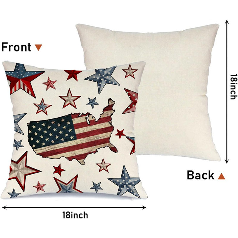 Ensemble de 4 housses de coussin 4 de 4 juillet 18X18