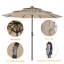Parasol de marché éclairé 8 pi 10 po Letchworth