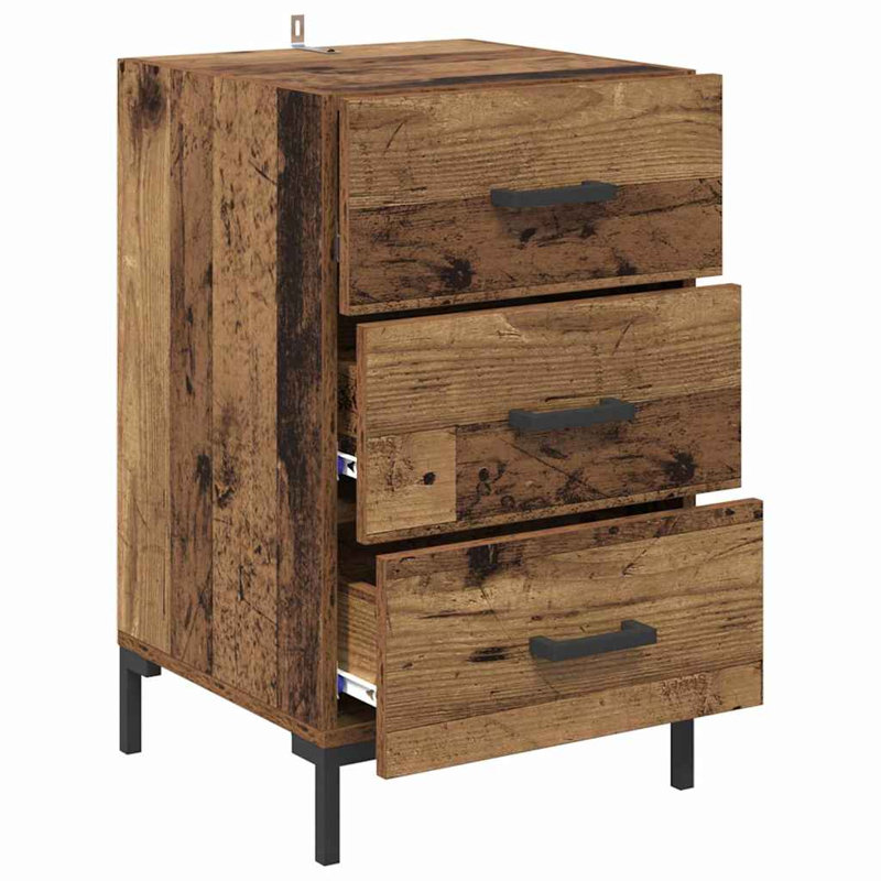 40cm W Manufactured Wood Bedside Table, Old Wood