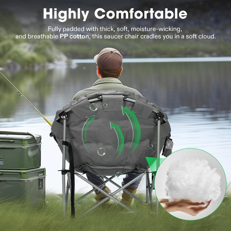 Chaise de camping pliante avec coussin