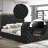 Kana Upholstered Bed with LED in Black-983911115