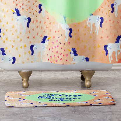 Tapis de salle de bain bonjour sayang licornes et à la conoix