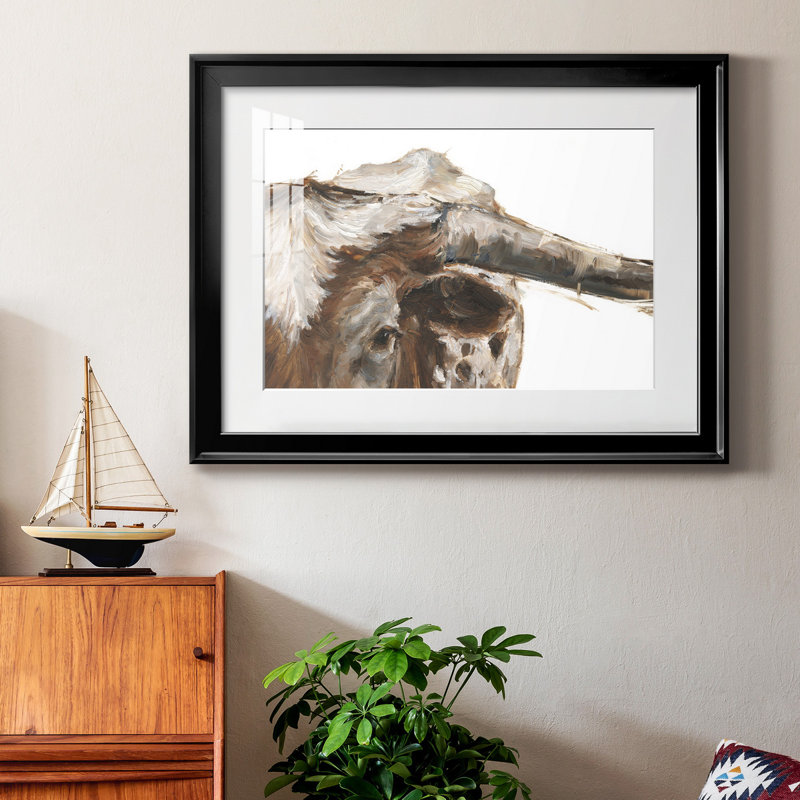 Impression encadrée de qualité supérieure «Steer Clear II» - prête à être accrochée, H 30,5 po x l 42,5 po x P 1 po, Blanc
