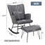 Chaise berçante, fauteuil oscillant, chaise berçante avec coussin lombaire et repose-pieds pour chambre d'enfant / salon / chambre à coucher