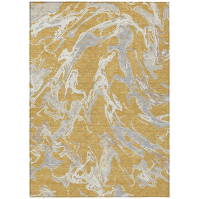 Lani Gold Washable Indoor-Outdoor Rug - 