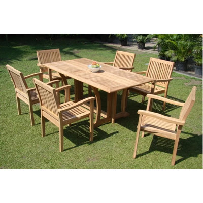 Romolo Outdoor 7 - Piece Teak Dining Set