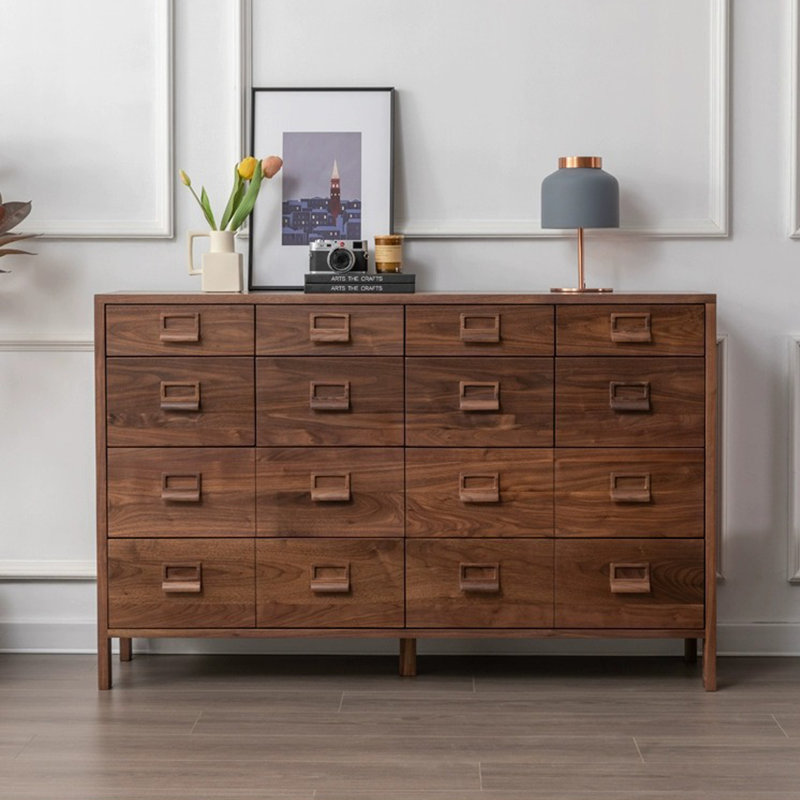 Minimalist Retro Drawer Storage Side Cabinet, 35.43" H x 55.12" W x 14.96" D