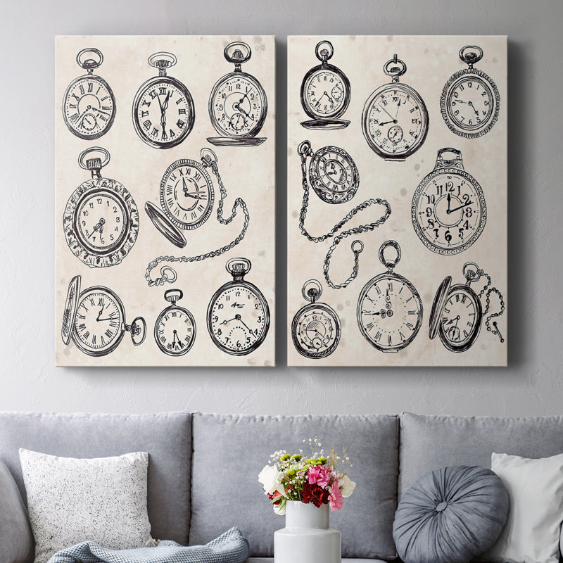 Toile tendue avec croquis I-Premium Gallery - prêt à accrocher, H 27 po x l 18 po