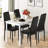 4 - Person Faux Marble Top Four Leg Dining Set-415357297-415357296