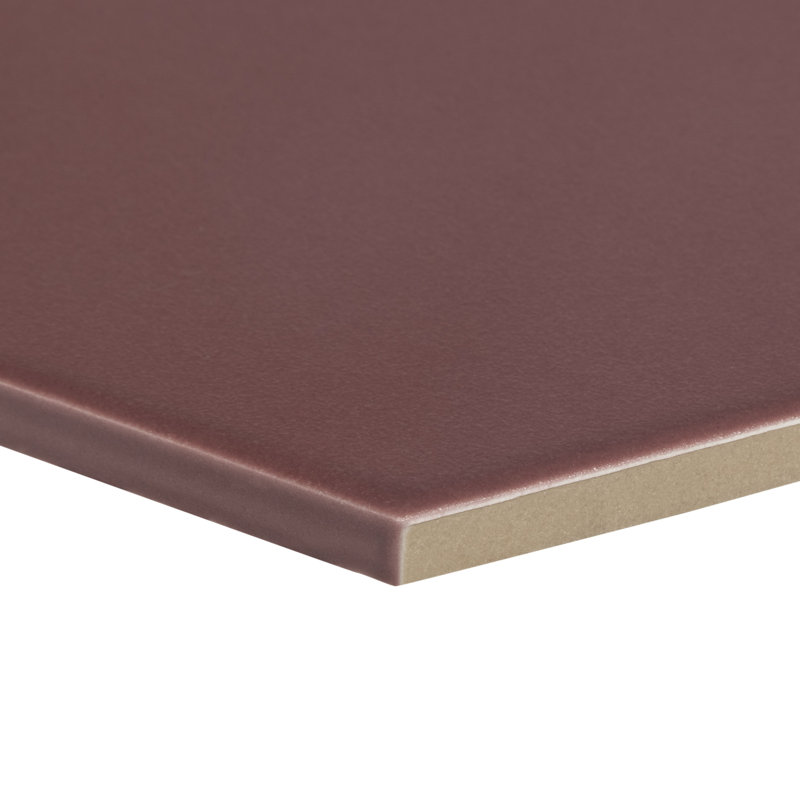 9'' W x 7.8'' L Porcelain Singular Tile, Burgundy