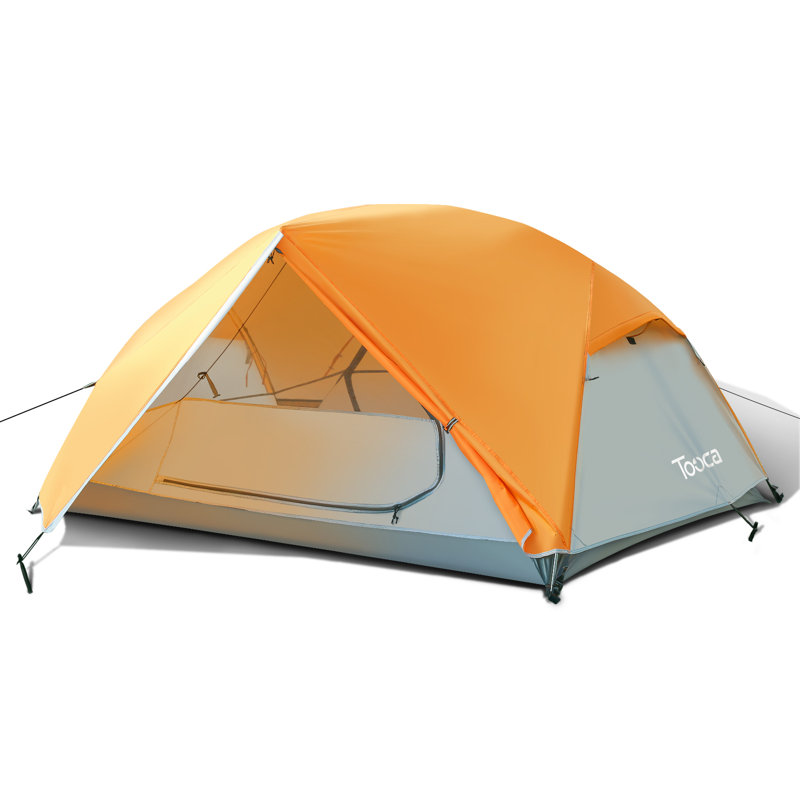 Tente de camping pour 2 personnes, Orange et gris