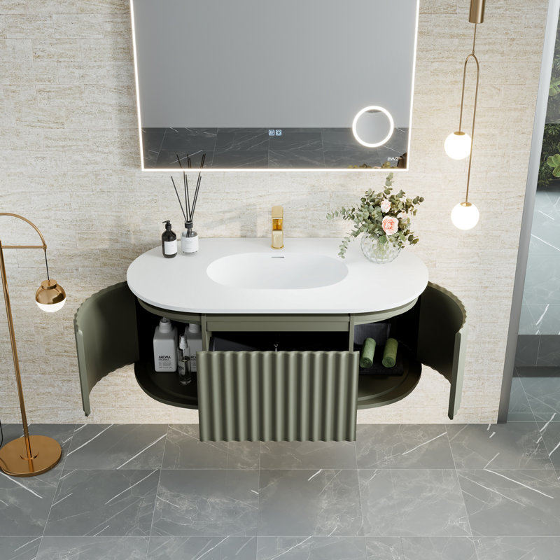 Meuble-lavabo simple 39 po Haven, Vert, Vert