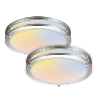 Nevile 2PK Double Rings Dimmable LED Flush Mount Ceiling Light for Kitchen,Hallway,Bedroom
