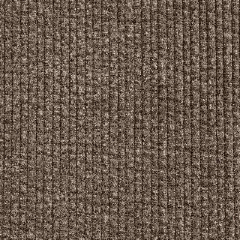 Stonewashed Velvet Cotton Quilted Modern Rustic Pillow Sham, Euro, Cocoa