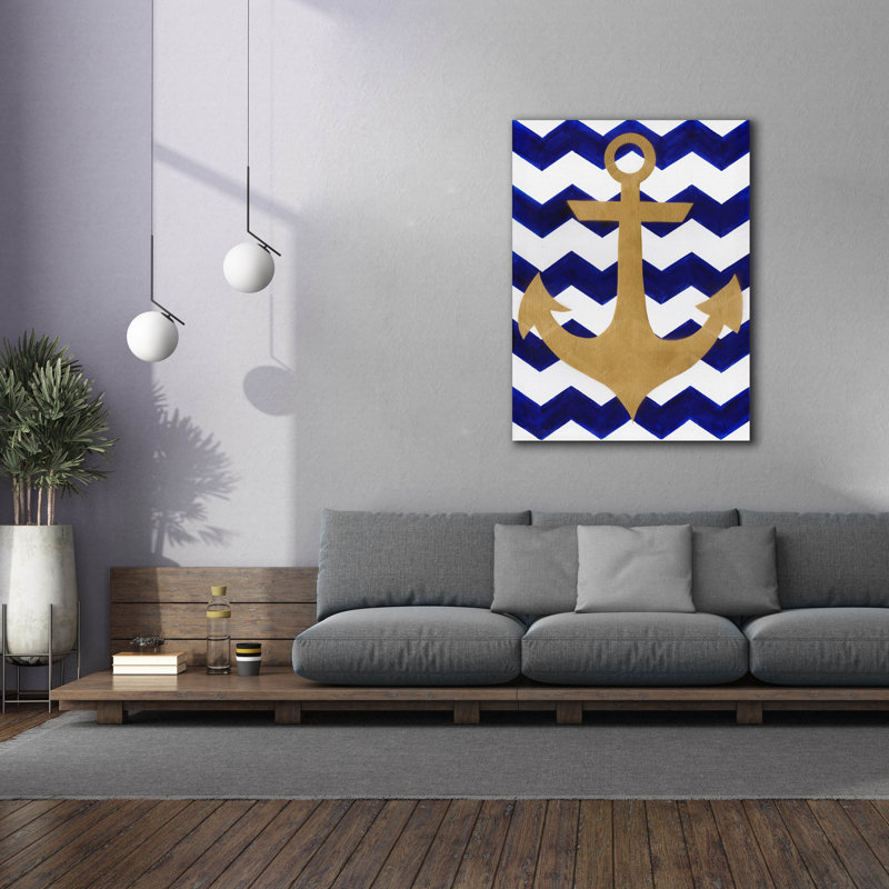 «Chevron Anchor» par Artpoptart, art mural sur toile, H 54 po x l 40 po x P 1,5 po
