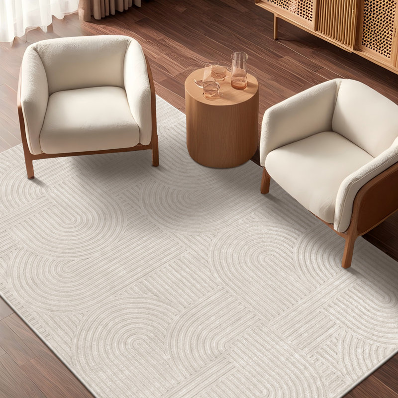 Tapis oriental lavable à la machine antidérapant beige, Rectangle 6 pi x 9 pi, Beige