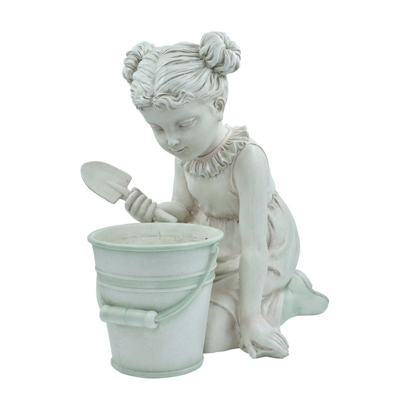 Statue de jardinière petite fille